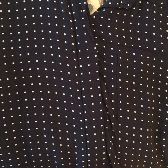Blue polka dot cropped collared top - Picture 2 of 2